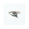 925 Sterling Silver Topaz & CZ Ring Size 7