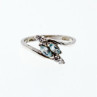 925 Sterling Silver Topaz & CZ Ring Size 7