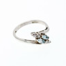 925 Sterling Silver Topaz & CZ Ring Size 7