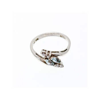 925 Sterling Silver Topaz & CZ Ring Size 7