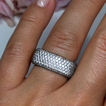 925 Sterling Silver CZ Ring Size 6