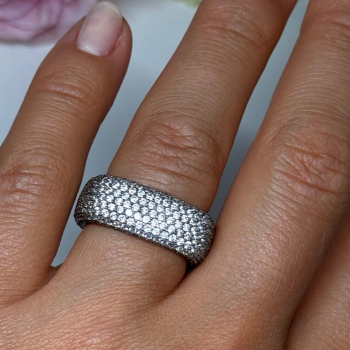 925 Sterling Silver CZ Ring Size 6