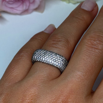 925 Sterling Silver CZ Ring Size 6