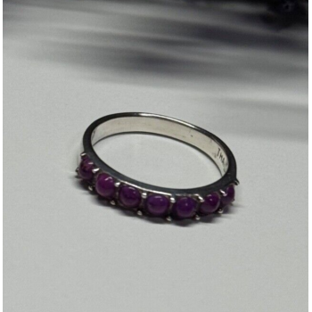925 Sterling Silver Purple Agate Ring Size 6