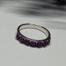 925 Sterling Silver Purple Agate Ring Size 6