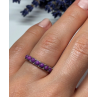 925 Sterling Silver Purple Agate Ring Size 6