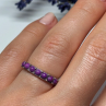 925 Sterling Silver Purple Agate Ring Size 6