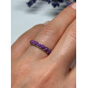 925 Sterling Silver Purple Agate Ring Size 6