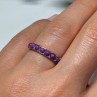 925 Sterling Silver Purple Agate Ring Size 6