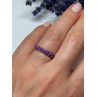 925 Sterling Silver Purple Agate Ring Size 6