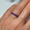 925 Sterling Silver Purple Agate Ring Size 6