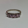 925 Sterling Silver Pink CZ Ring Size 5