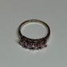 925 Sterling Silver Pink CZ Ring Size 5