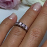 925 Sterling Silver Pink CZ Ring Size 5