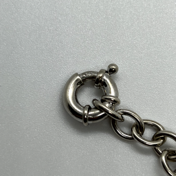 925 Sterling Silver Pink Topaz Heart Bracelet