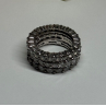 925 Sterling Silver CZ Triple Ring Size 5