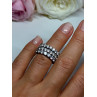 925 Sterling Silver CZ Triple Ring Size 5