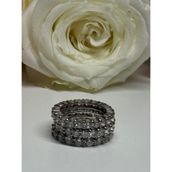 925 Sterling Silver CZ Triple Ring Size 5