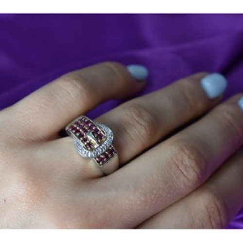 925 Sterling Silver Pink Spinel & White Sapphire 