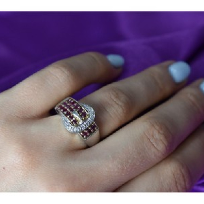 925 Sterling Silver Pink Spinel & White Sapphire 