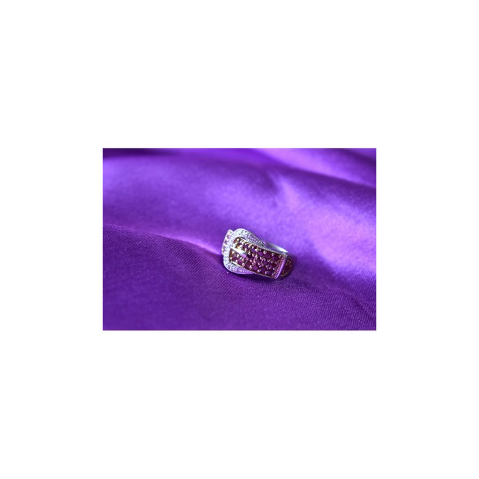 925 Sterling Silver Pink Spinel & White Sapphire 