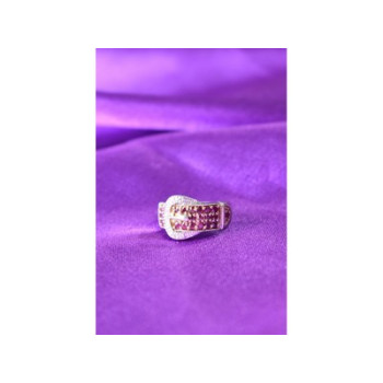 925 Sterling Silver Pink Spinel & White Sapphire 