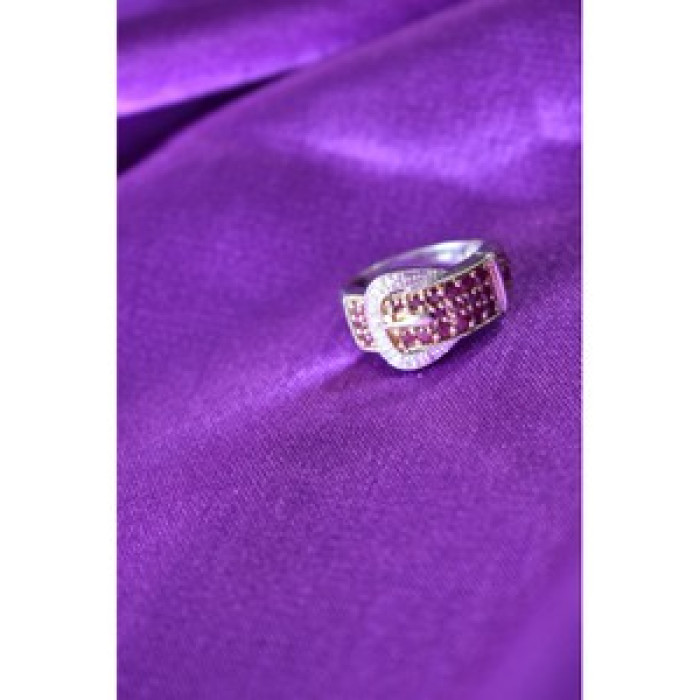 925 Sterling Silver Pink Spinel & White Sapphire 