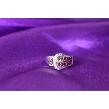 925 Sterling Silver Pink Spinel & White Sapphire 