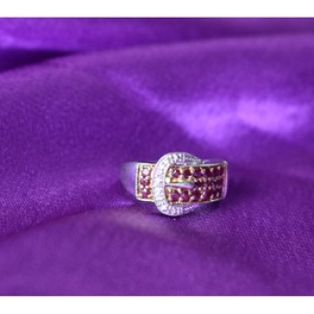 925 Sterling Silver Pink Spinel & White Sapphire 