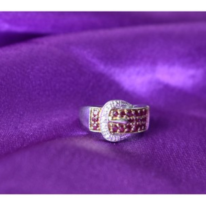 925 Sterling Silver Pink Spinel & White Sapphire 