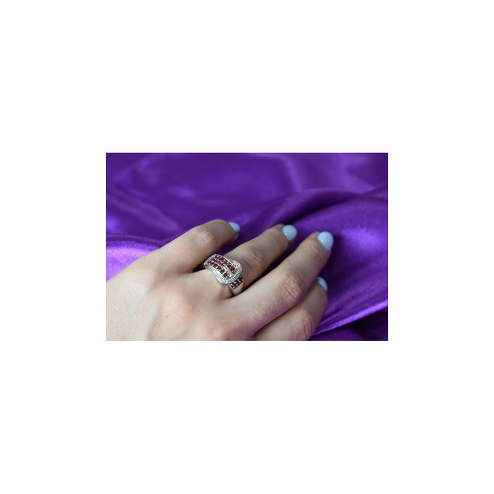 925 Sterling Silver Pink Spinel & White Sapphire 