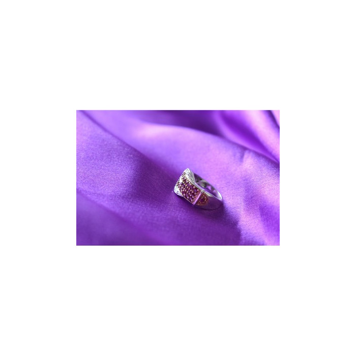 925 Sterling Silver Pink Spinel & White Sapphire 