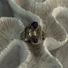 Vintage 925 Sterling Silver Amethyst Ring Adjustable