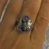Vintage 925 Sterling Silver Amethyst Ring Adjustable