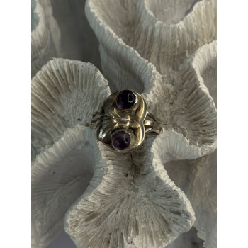 Vintage 925 Sterling Silver Amethyst Ring Adjustable