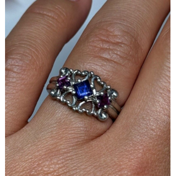 925 Sterling Silver Spinel Ring Size 6