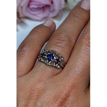 925 Sterling Silver Spinel Ring Size 6