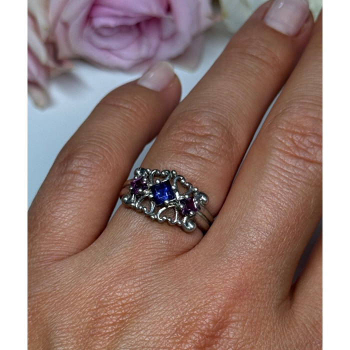 925 Sterling Silver Spinel Ring Size 6