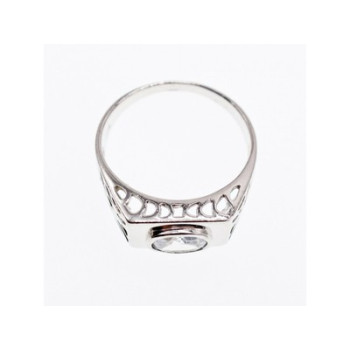 925 Sterling Silver CZ Men's Ring Size 15.25