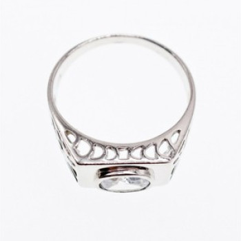 925 Sterling Silver CZ Men'S Ring Size 15.25