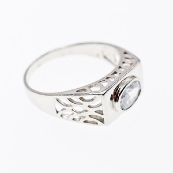 925 Sterling Silver CZ Men'S Ring Size 15.25