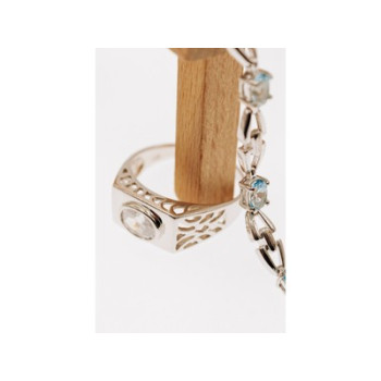 925 Sterling Silver CZ Men's Ring Size 15.25