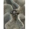 925 Sterling Silver CZ Flower Ring Size 9