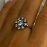 925 Sterling Silver CZ Flower Ring Size 9