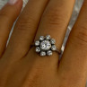 925 Sterling Silver CZ Flower Ring Size 9