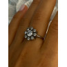 925 Sterling Silver CZ Flower Ring Size 9