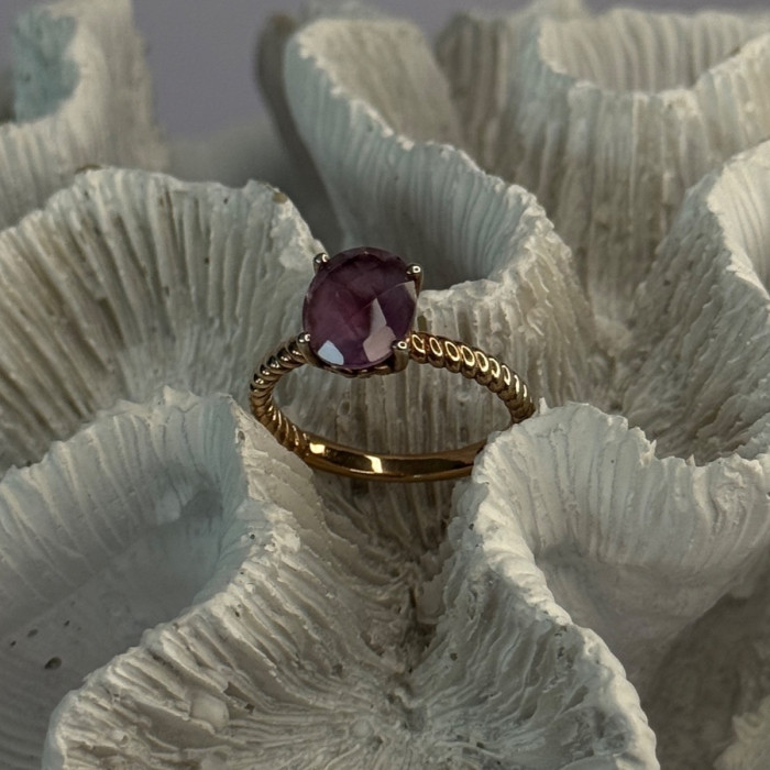 925 Sterling Silver Amethyst Ring Size 6.5
