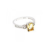 925 Sterling Silver Yellow Tourmaline & CZ Ring Size 8.5