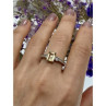 925 Sterling Silver Yellow Tourmaline & CZ Ring Size 8.5