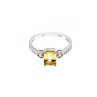 925 Sterling Silver Yellow Tourmaline & CZ Ring Size 8.5